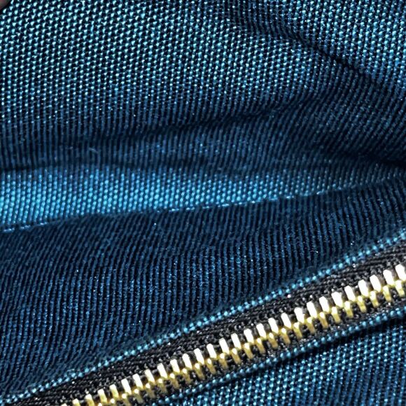 Marc Jacobs Abstract Leopard Print Corduroy Flap Clutch Blue Beige Button - Picture 6 of 16